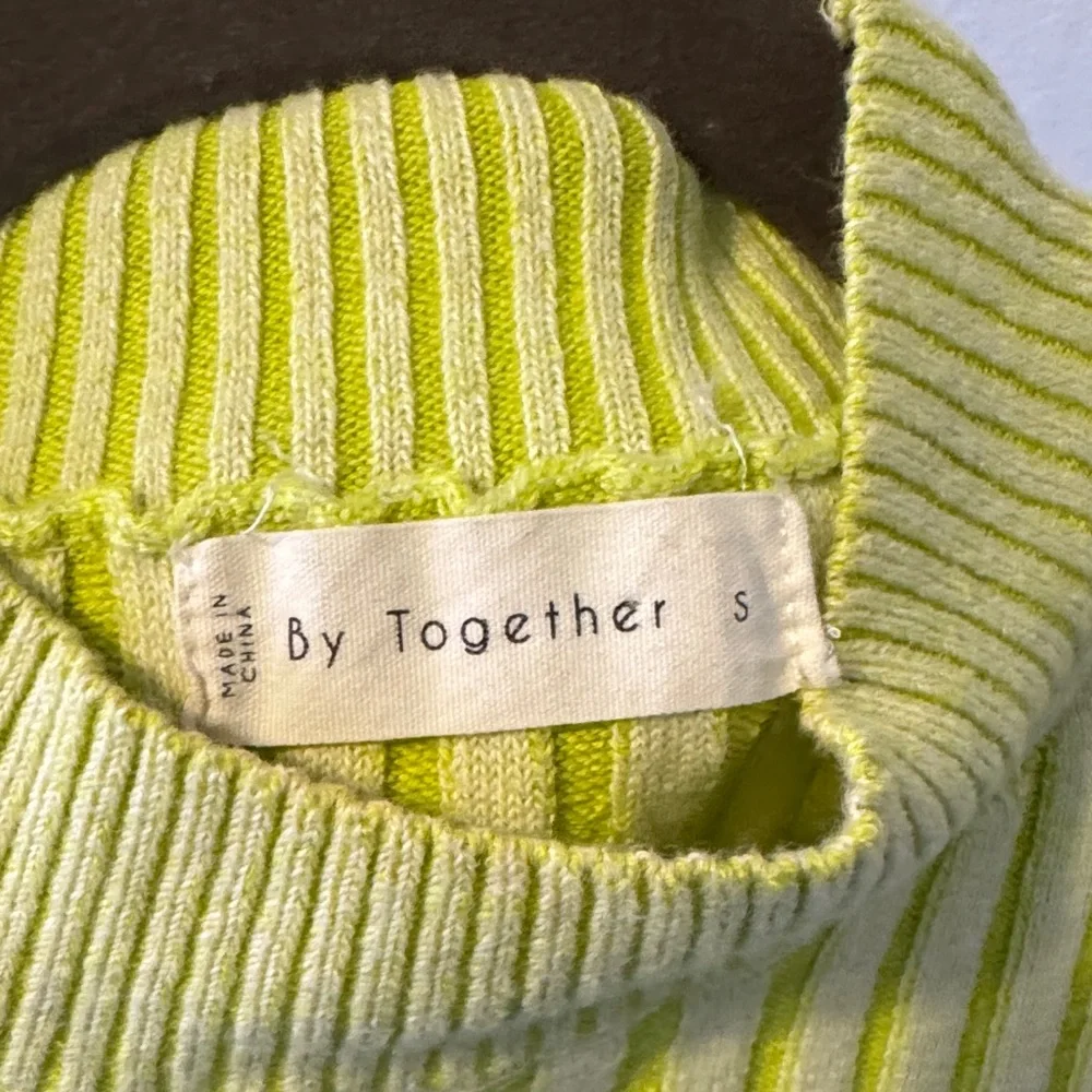 By Together Lime Ribbed Knit Crop Tank - Picture 6 of 6